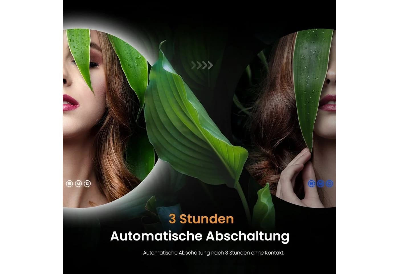EMKE Badspiegel Antibeschlag 3 Lichtfarben Rund mit Beleuchtung Rahmenlos - Bild 4