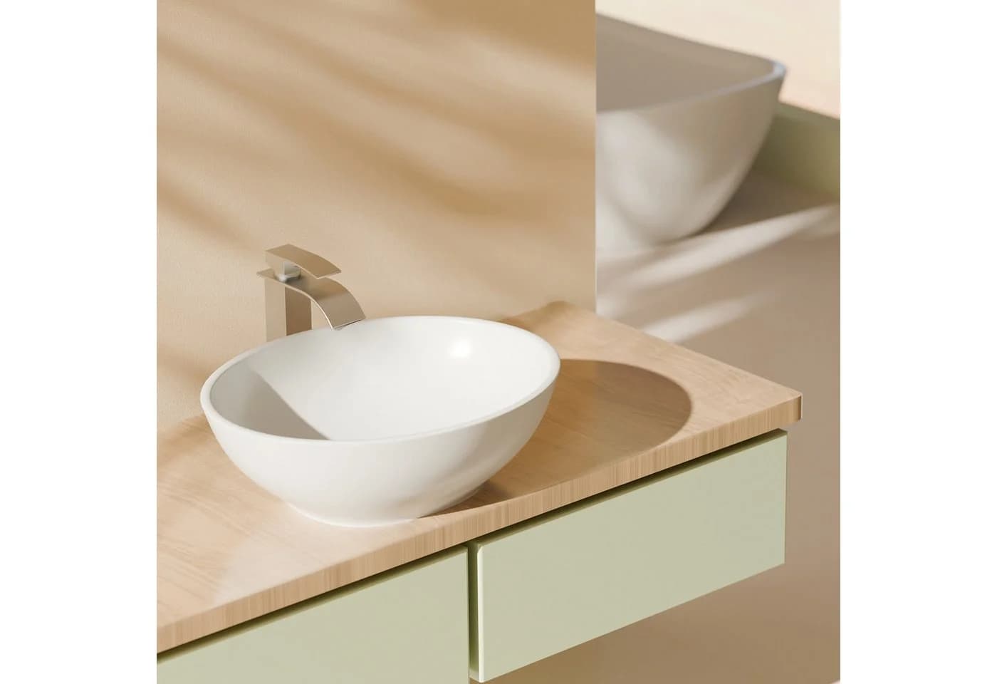 EMKE Aufsatzwaschbecken Oval Weiß Keramik Nano-Beschichtung - Bild 2