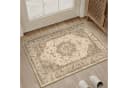PURECOZY Teppich Retro-Design Kurzflor Beige Grau Braun Bild 1