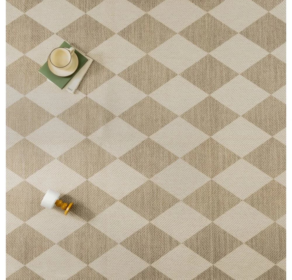 PURECOZY Juteteppich Karomuster Beige Grau Braun 180x120cm - Bild 4