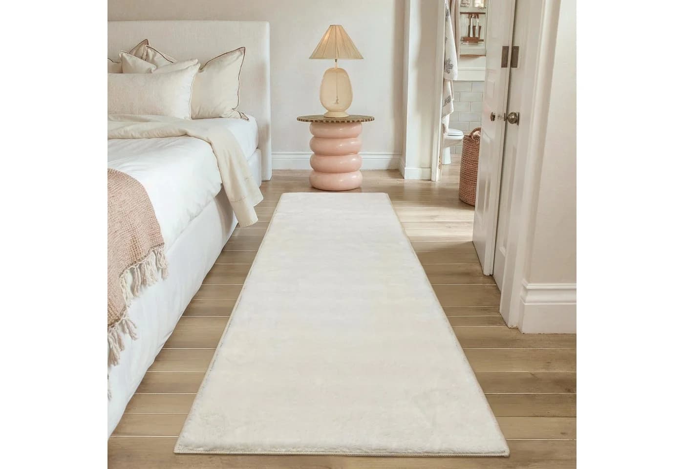 PURECOZY Teppich Kurzflor Beige Grau Rosa Scandi-Look - Bild 2