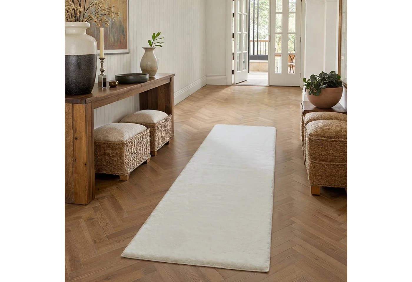 PURECOZY Teppich Kurzflor Beige Grau Rosa Scandi-Look - Bild 3