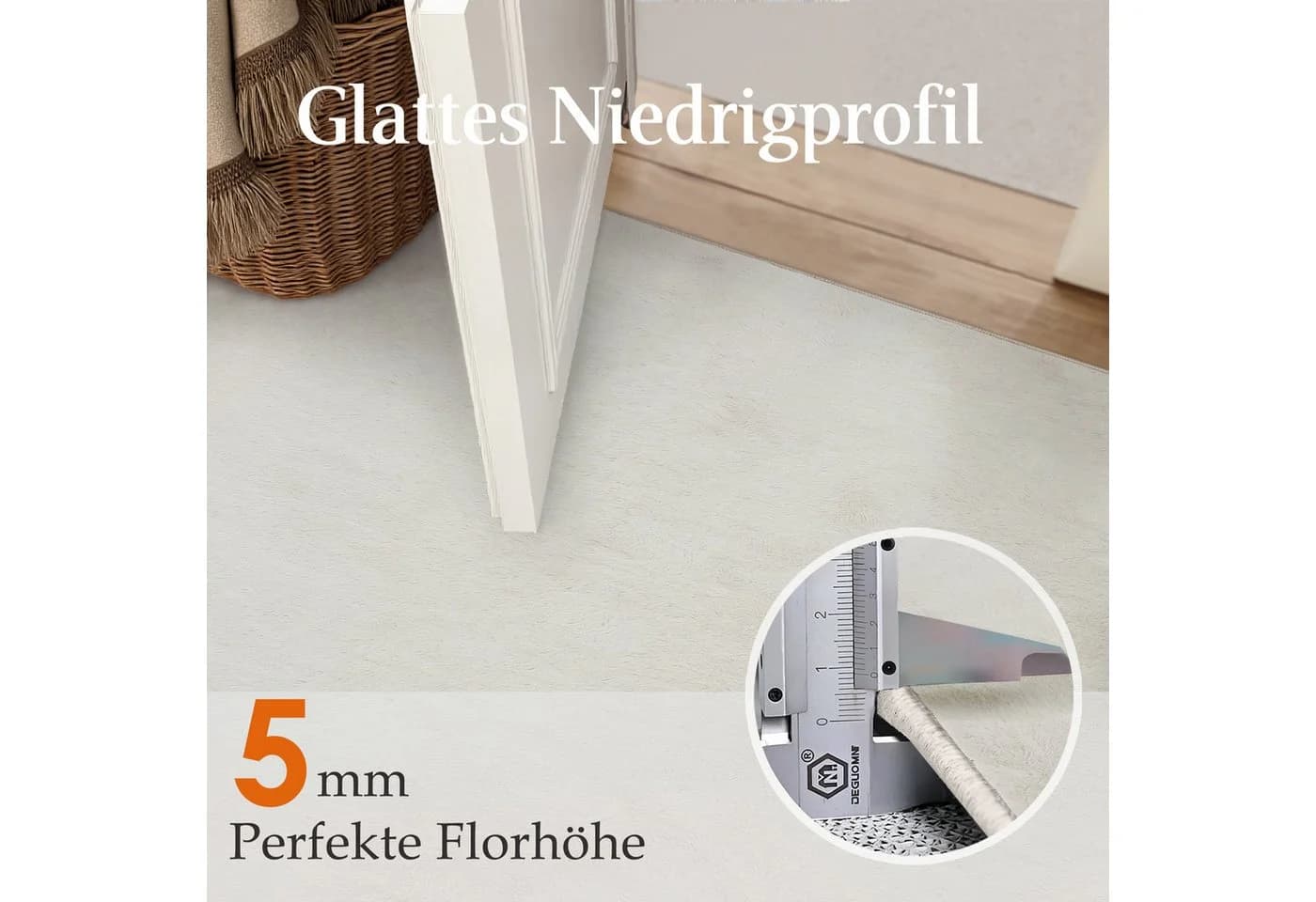 PURECOZY Teppich Kurzflor Beige Grau Rosa Scandi-Look - Bild 5