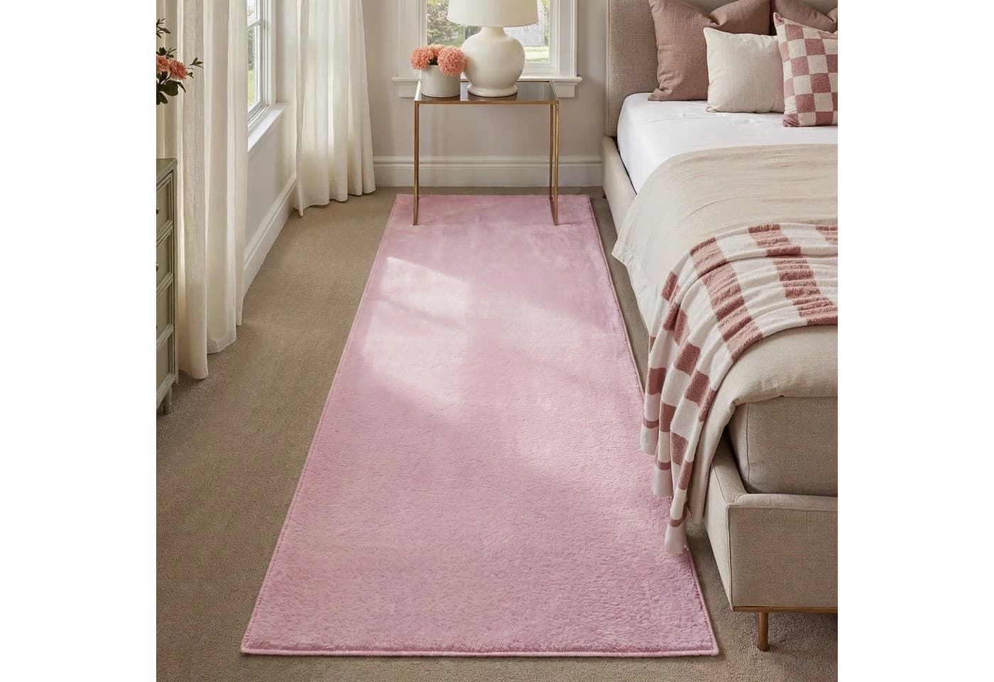 PURECOZY Kurzflor Teppich Scandi-Look Beige Grau Rosa - Bild 2