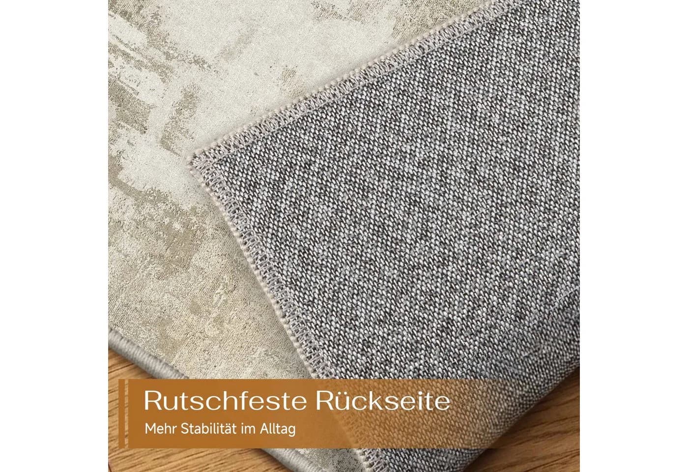 PURECOZY Teppich Kurzflor Beige Braun Grau Modern Abstrakt - Bild 4
