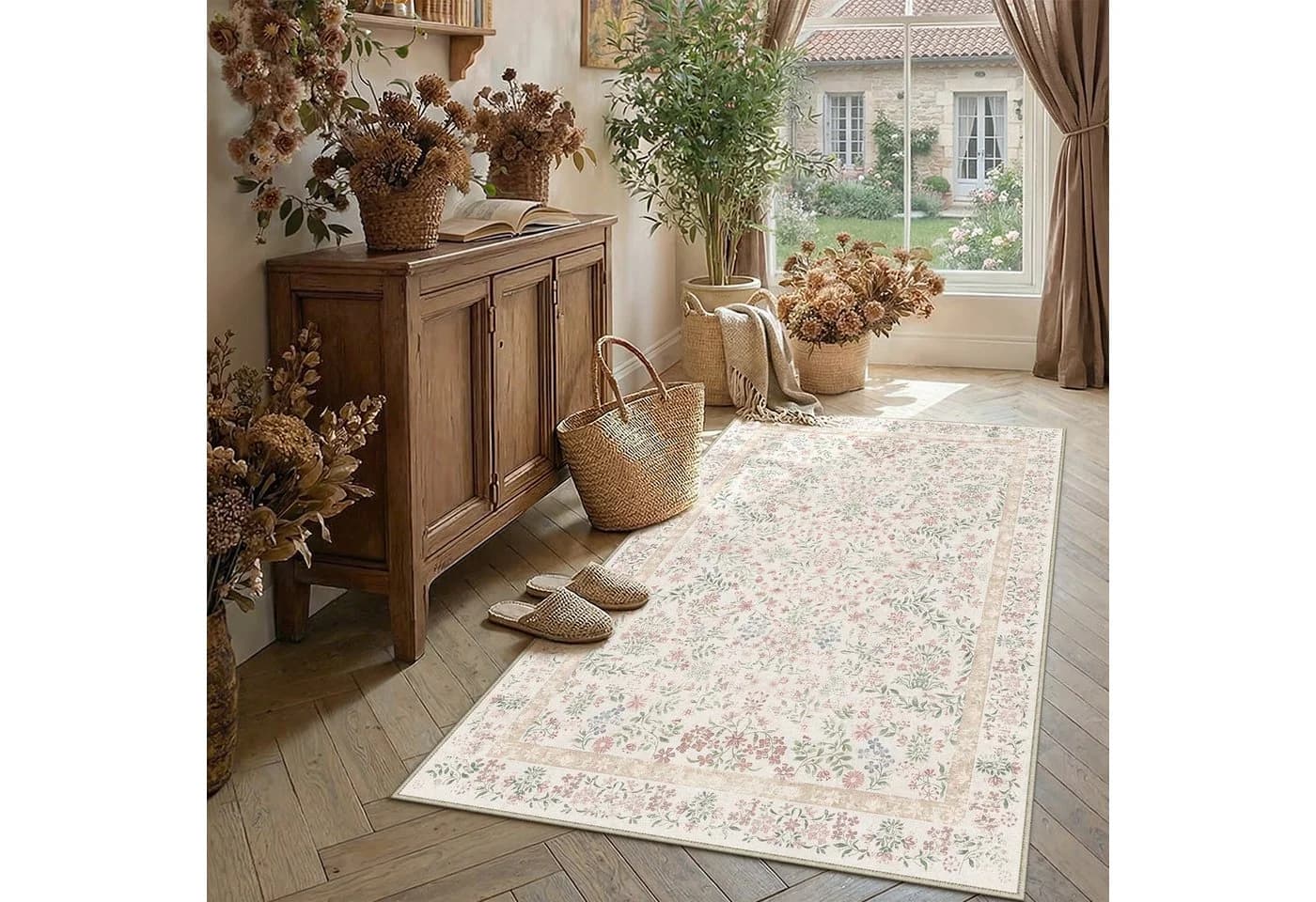PURECOZY Teppich Rosa Kurzflor Weich Waschbar - Bild 5