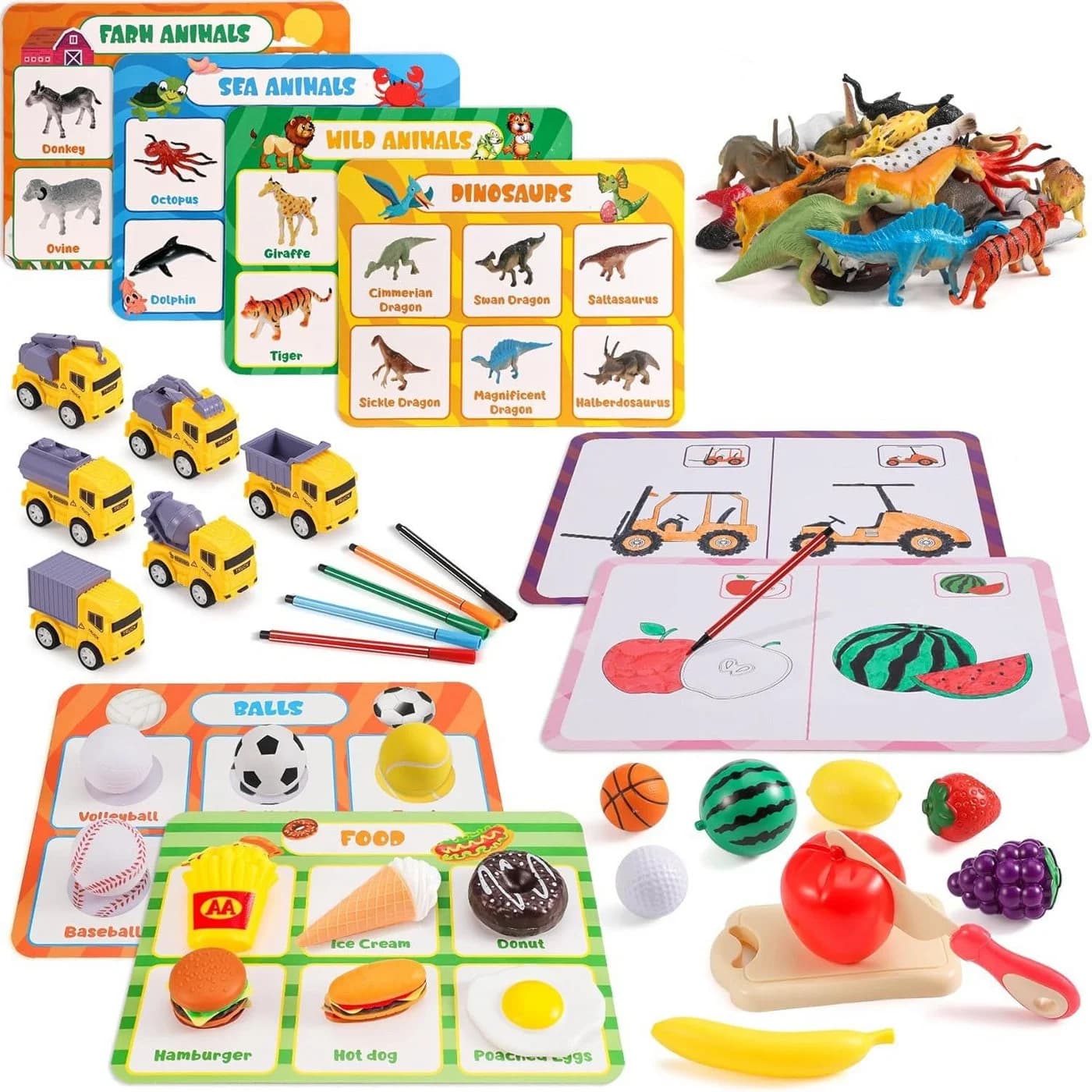 Ophy Montessori Lernspielzeug Sortierspielzeug 50+ Teile Bunt - Bild 2