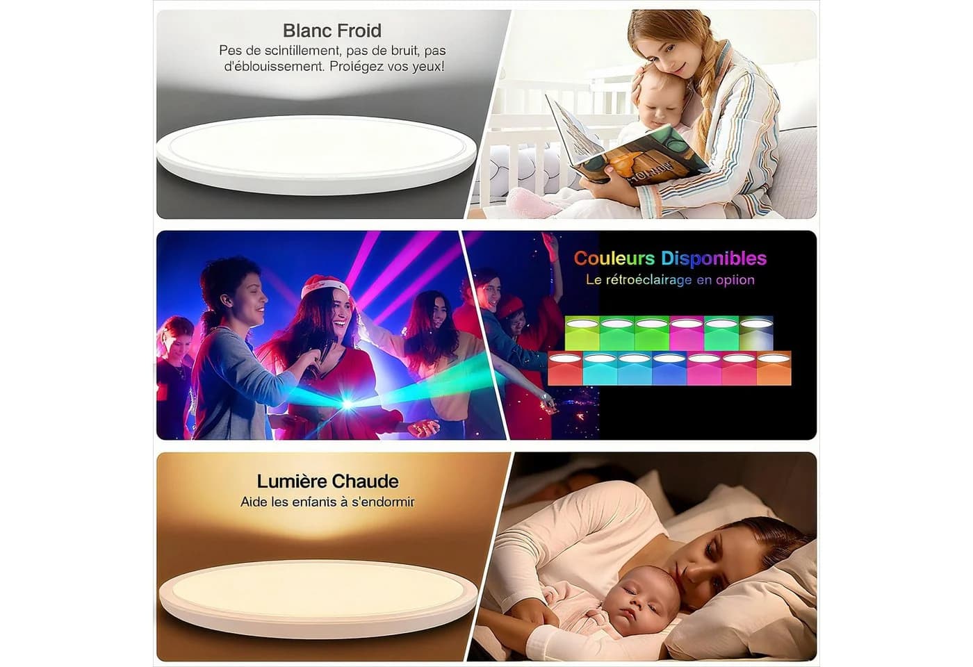 Ophy LED Deckenleuchte 24W dimmbar mit RGB Farbwechsel und Fernbedienung