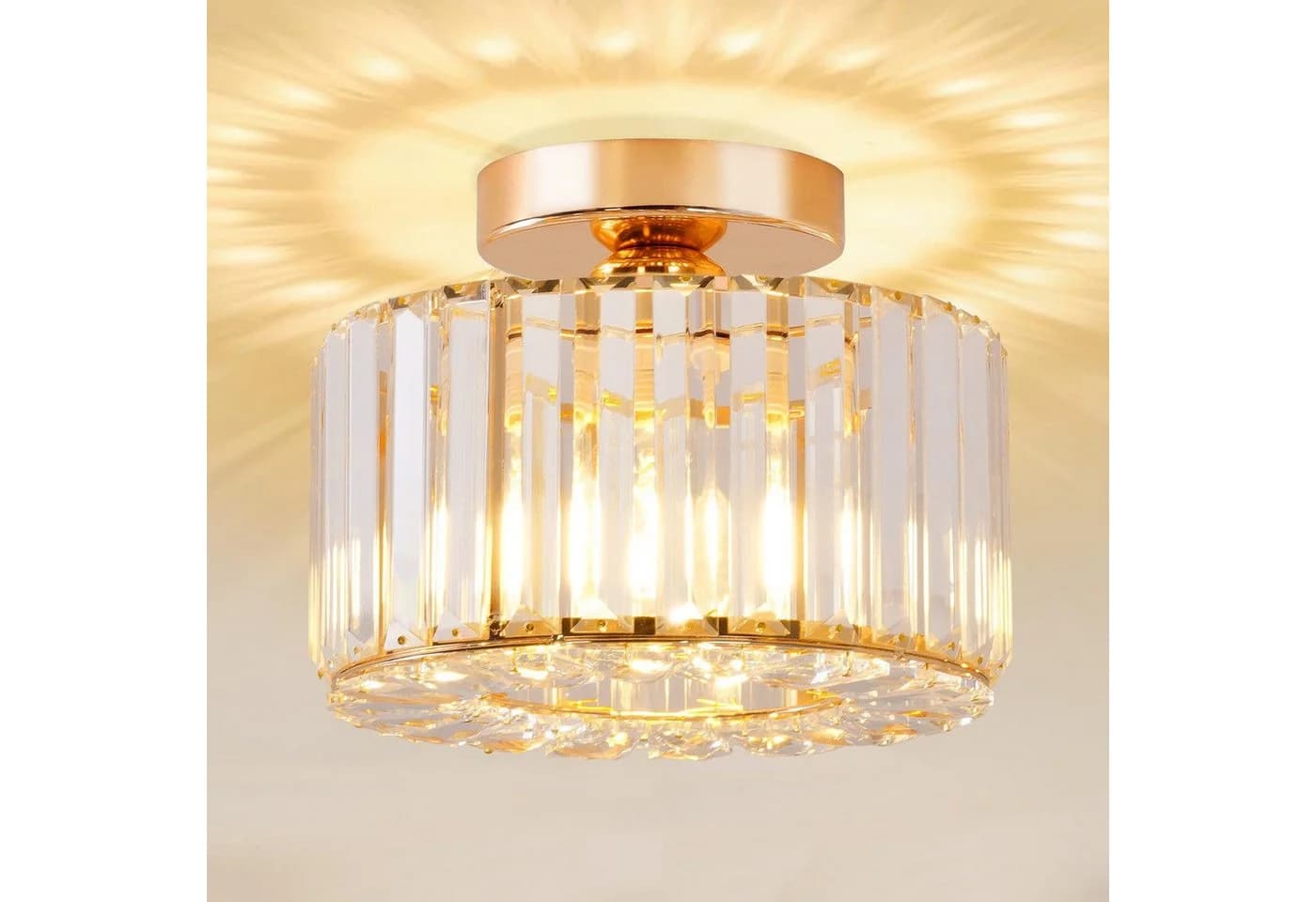 Ophy LED Deckenleuchte Kristall-Kronleuchter Gold E27 - Bild 2