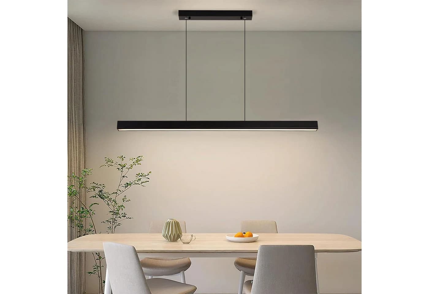 Ophy LED Pendelleuchte Dimmbar 80 cm Schwarz mit Fernbedienung - Bild 2