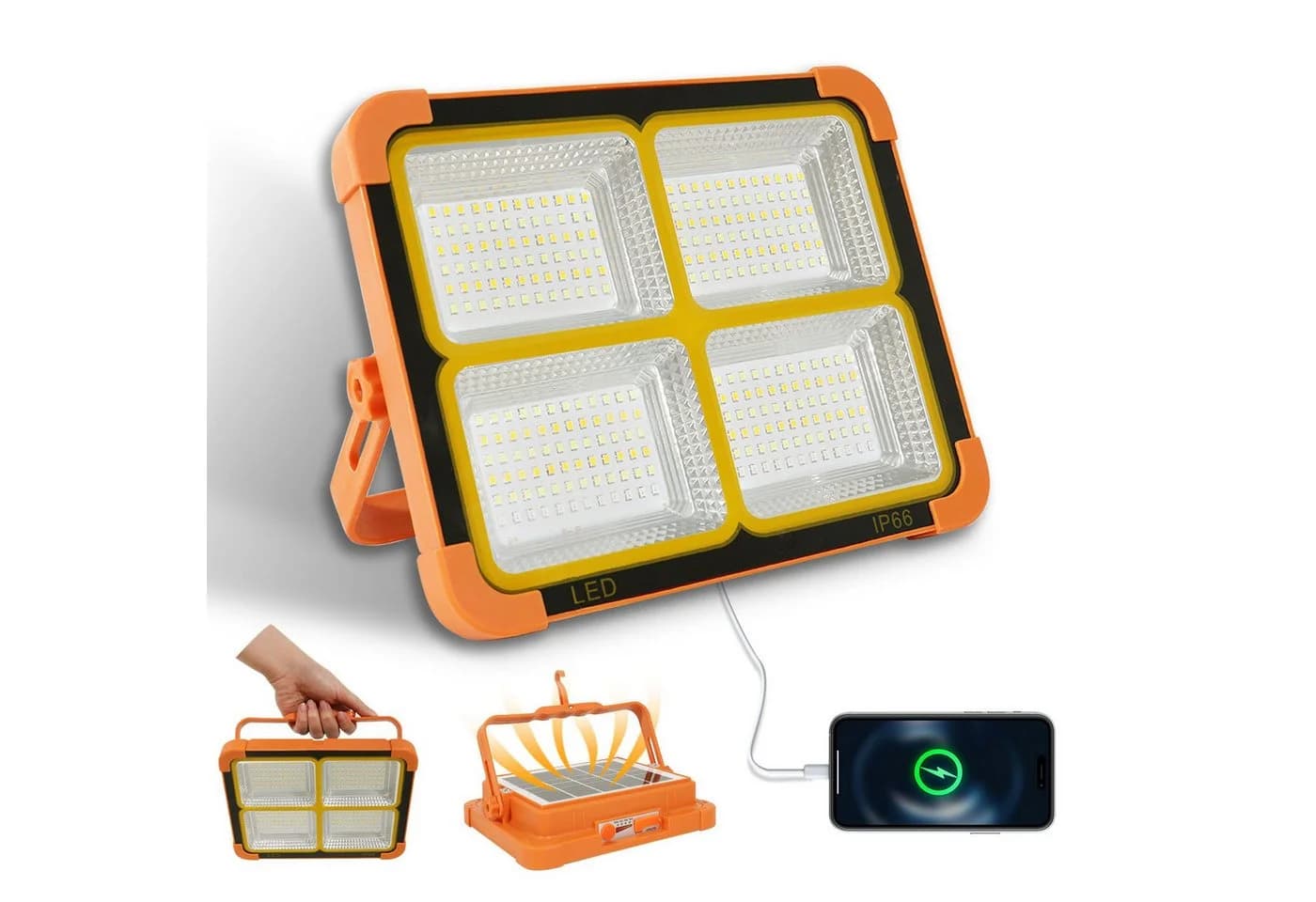Ophy Solar-Arbeitsleuchte wiederaufladbar 288 LEDs 5 Modi magnetisch - Bild 2