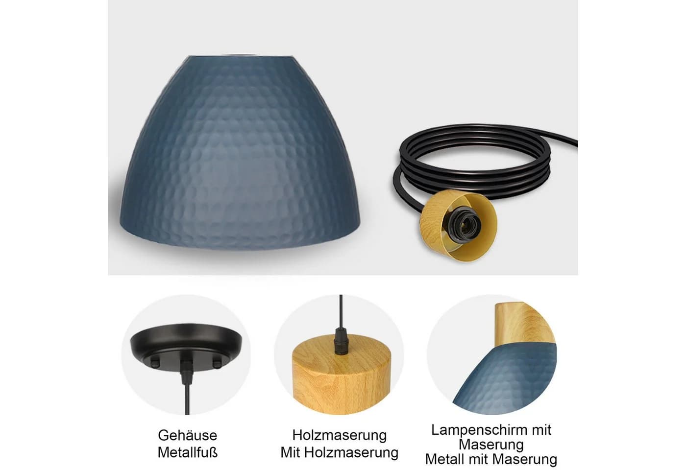 Ophy Pendelleuchte Höhenverstellbar Dimmbar Holzoptik - Bild 4