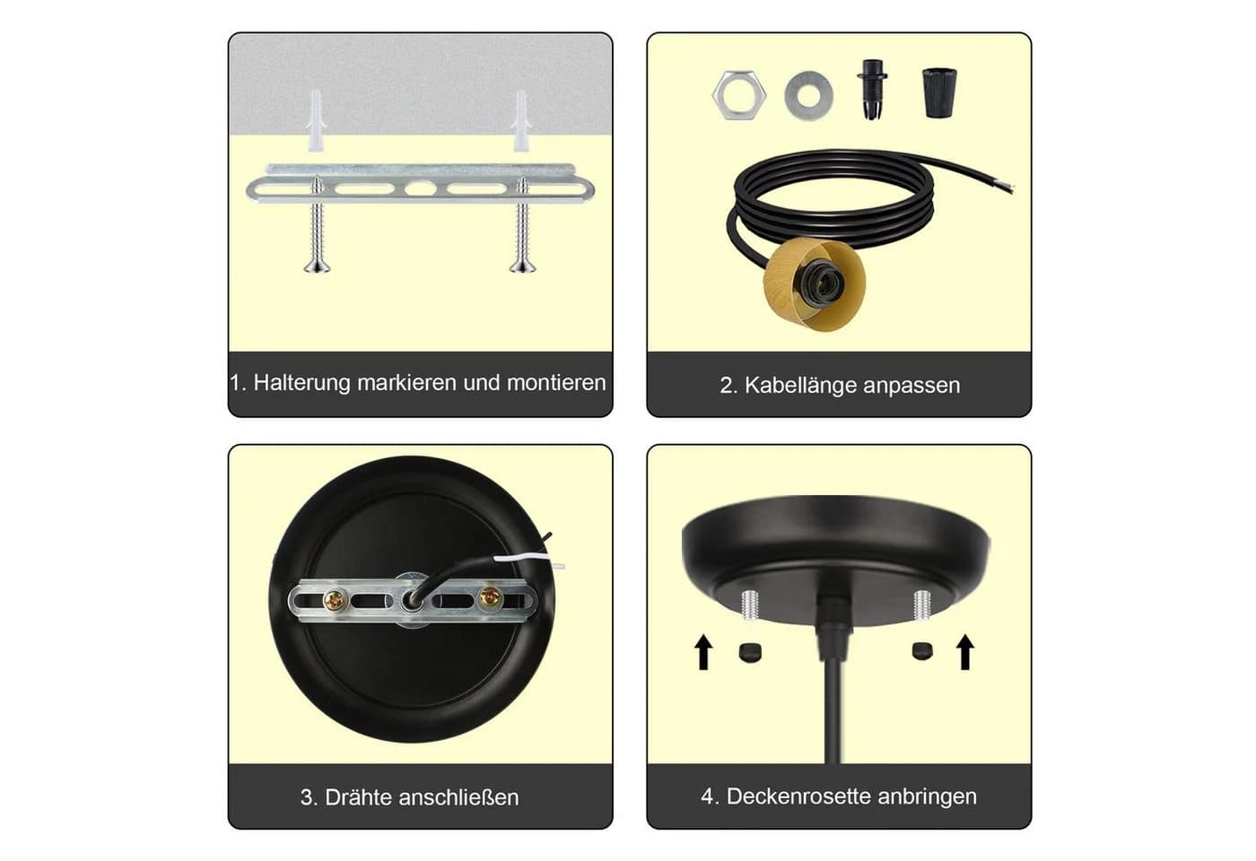 Ophy Pendelleuchte Höhenverstellbar Dimmbar Holzoptik - Bild 5