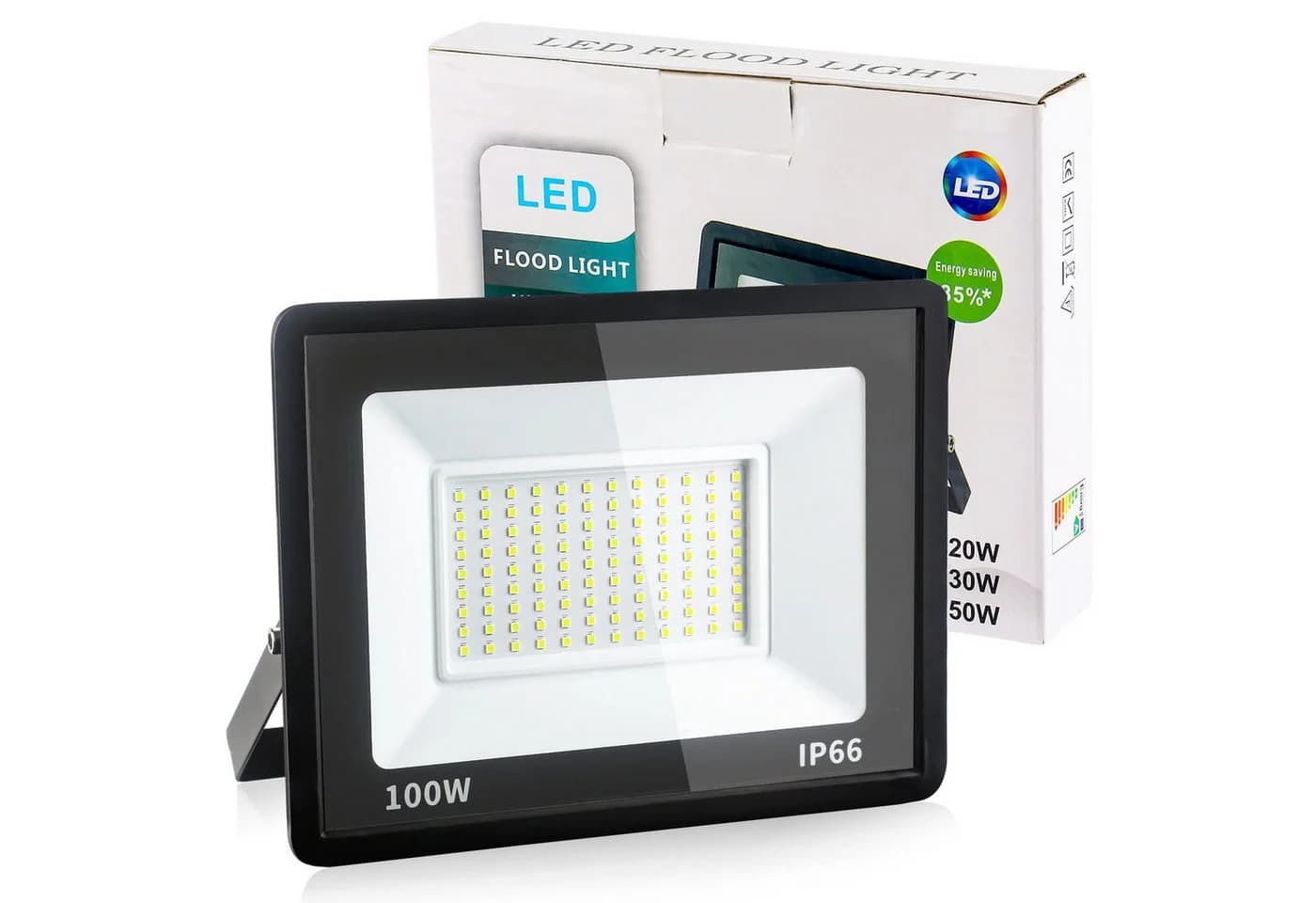 Ophy Flutlichtstrahler 2er-Set LED-Außenstrahler Schwarz IP66
