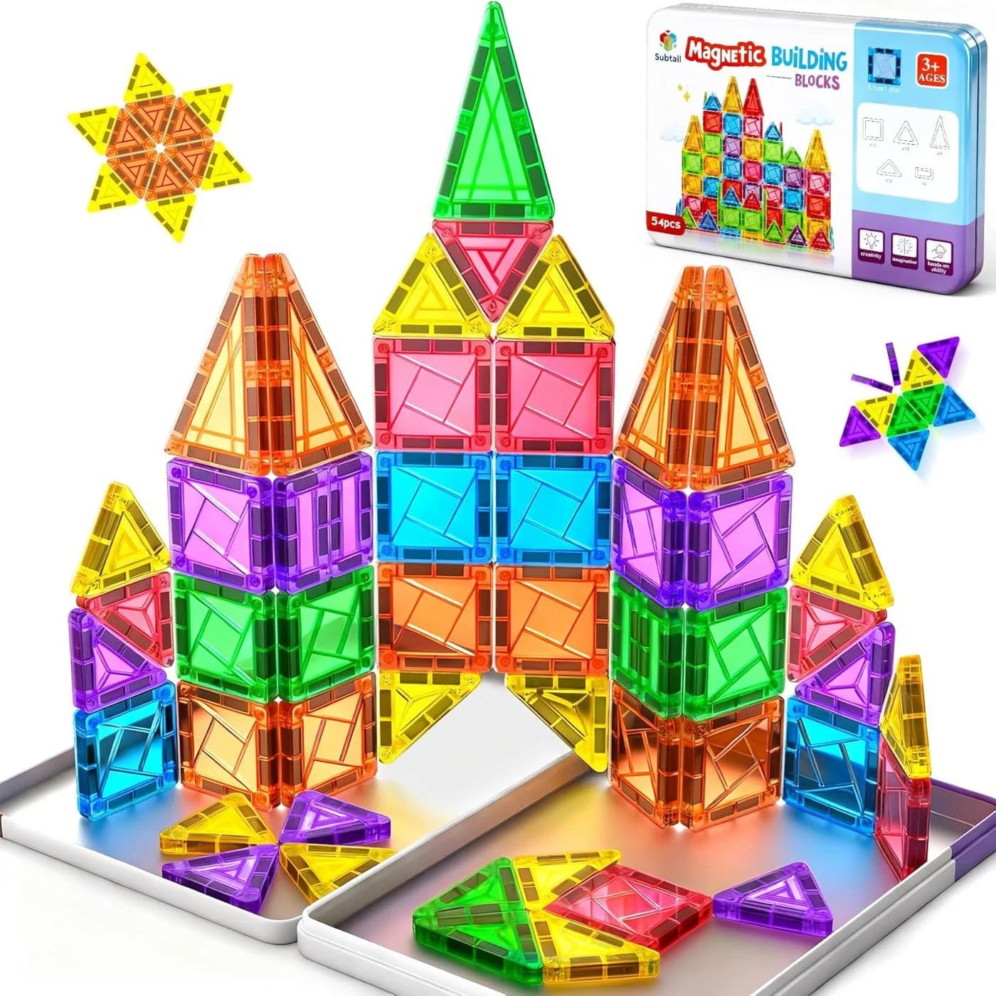Ophy 54-teiliges Mini-Magnetbausteine-Set – Reiseset mit Magnetspielzeug - Bild 2