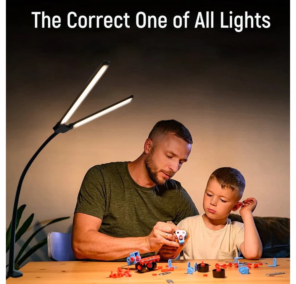 Ophy LED Doppelkopf-Schreibtischlampe Dimmbar Schwarz