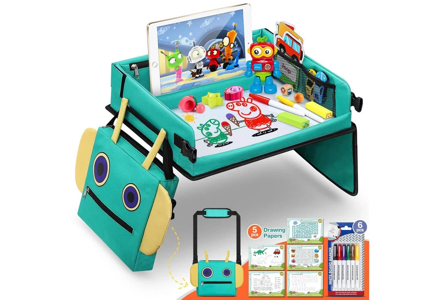 Ophy Kinder Reisetisch 2-in-1 mit Roboter-Rucksack & Zubehör - Bild 2
