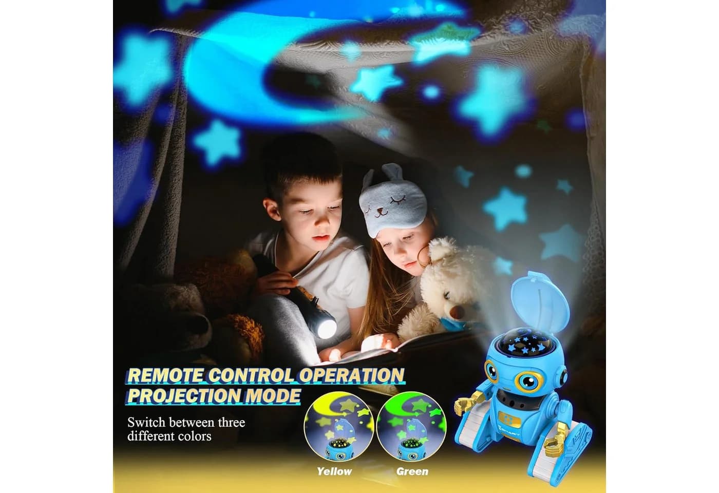 Ophy RC-Roboter Blau mit Projektion, LED-Augen & Gestensteuerung - Bild 4