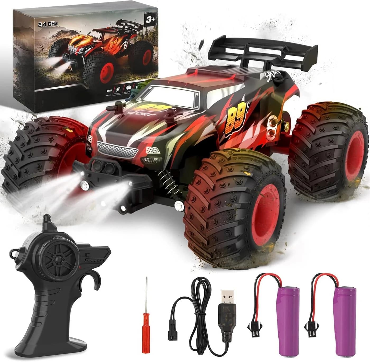Ophy RC-Auto Ferngesteuert 25 km/h Rot 2WD Off-Road - Bild 2