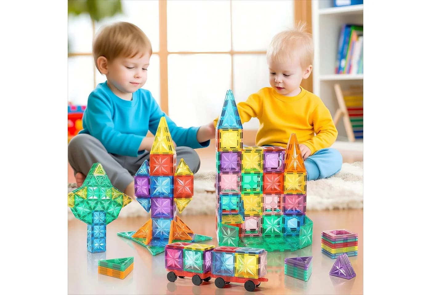 Ophy 61-teilige Magnetbausteine Bunt Montessori Lernspielzeug - Bild 5
