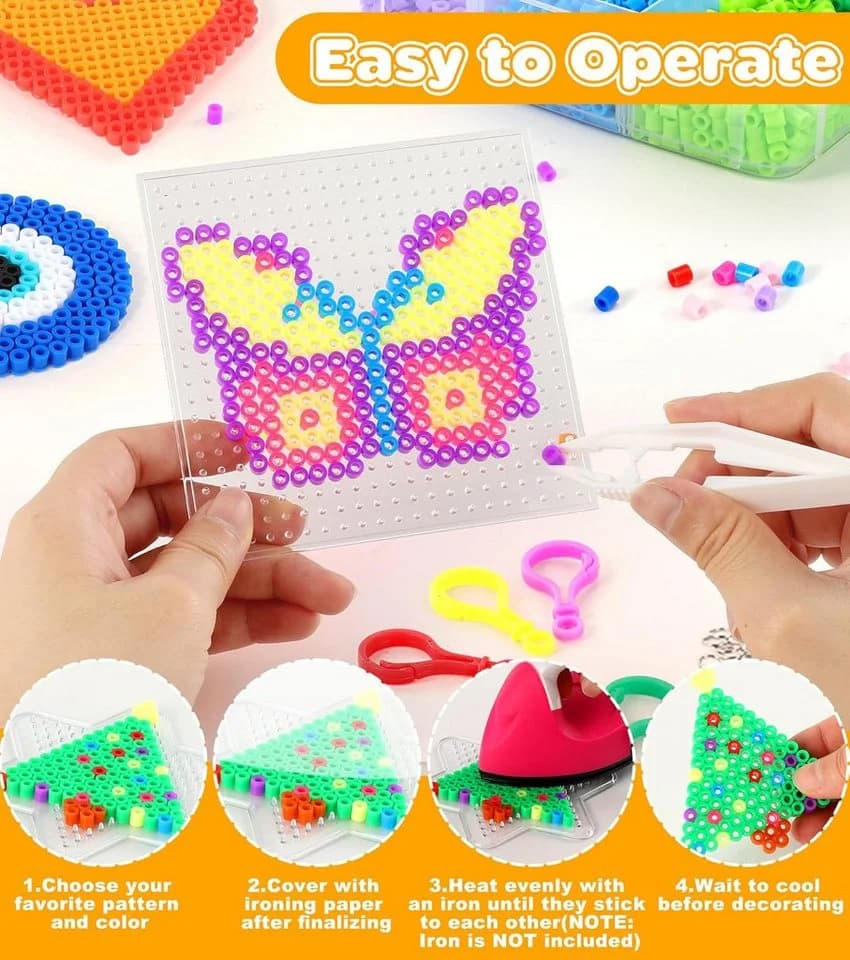 Ophy Kreativset 10.000+ Bügelperlen Set Bunt 5mm - Bild 4