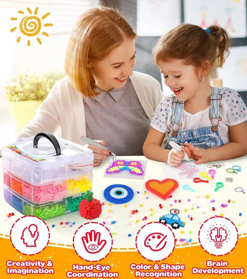 Ophy Kreativset 10.000+ Bügelperlen Set Bunt 5mm - Bild 5