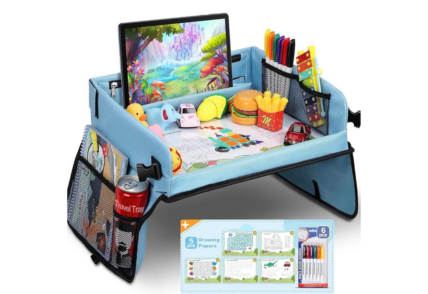 Ophy Tragbarer Kinderspiel-Tisch Blau Verstellbar - Bild 2