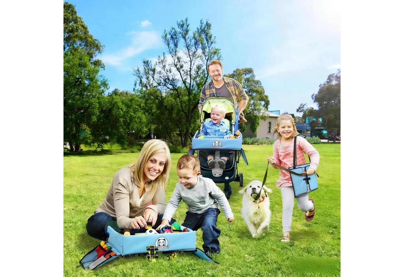 Ophy Tragbarer Kinderspiel-Tisch Blau Verstellbar - Bild 3