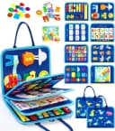 Ophy Busy Board Lernspielzeug Blau Montessori Activity Board Bild 2