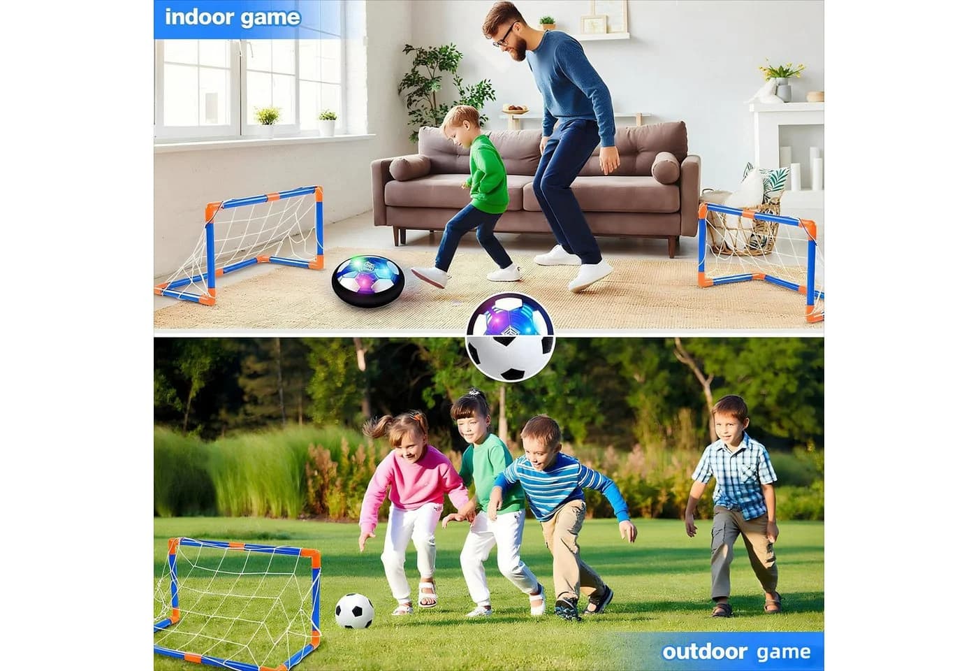 Ophy Air Power Hoverball Fußball-Set mit LED-Leuchten & USB-Aufladung - Bild 5