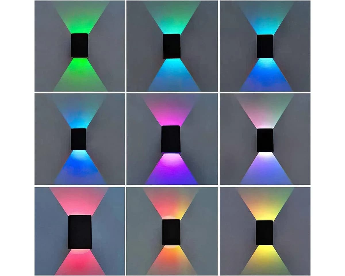 Ophy LED Wandleuchte 2er-Set RGB mit Fernbedienung Aluminium - Bild 4