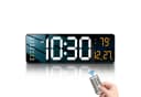 Ophy Digitale Wanduhr 40,6 cm mit Fernbedienung LED Display Schwarz Bild 2