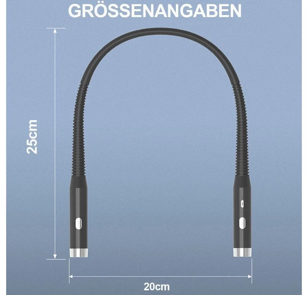 Ophy LED Hals-Leselampe Schwarz/Rosa wiederaufladbar mit 3 Farbtemperaturen
