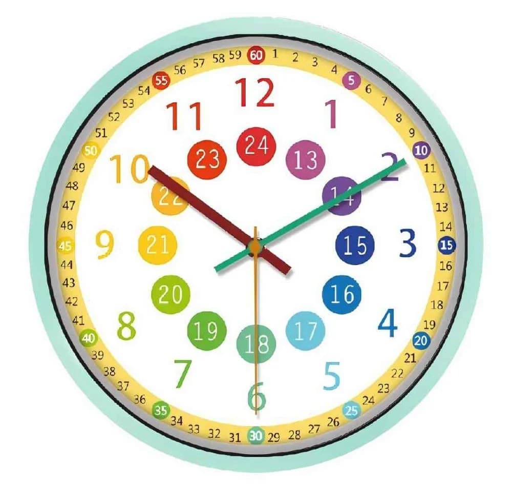 Ophy Lernuhr Wanduhr 30,5 cm bunt pädagogisch kinderfreundlich - Bild 2