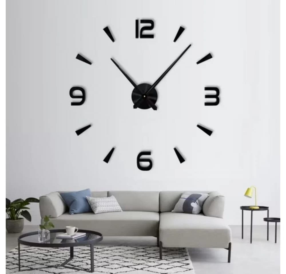 Ophy DIY Acryl Wanduhr 80-130 cm 3D Spiegelung Leise - Bild 2