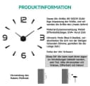 Ophy DIY Acryl Wanduhr 80-130 cm 3D Spiegelung Leise Bild 3