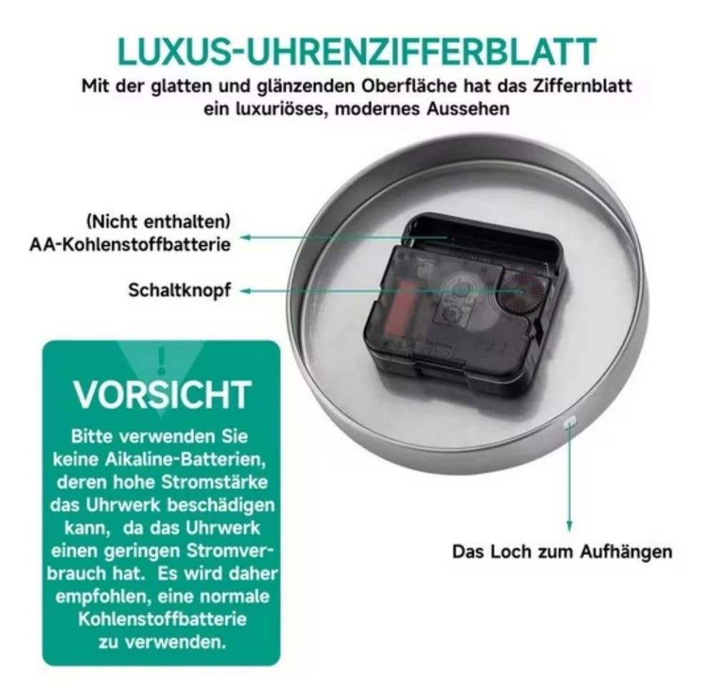 Ophy DIY Acryl Wanduhr 80-130 cm 3D Spiegelung Leise - Bild 4