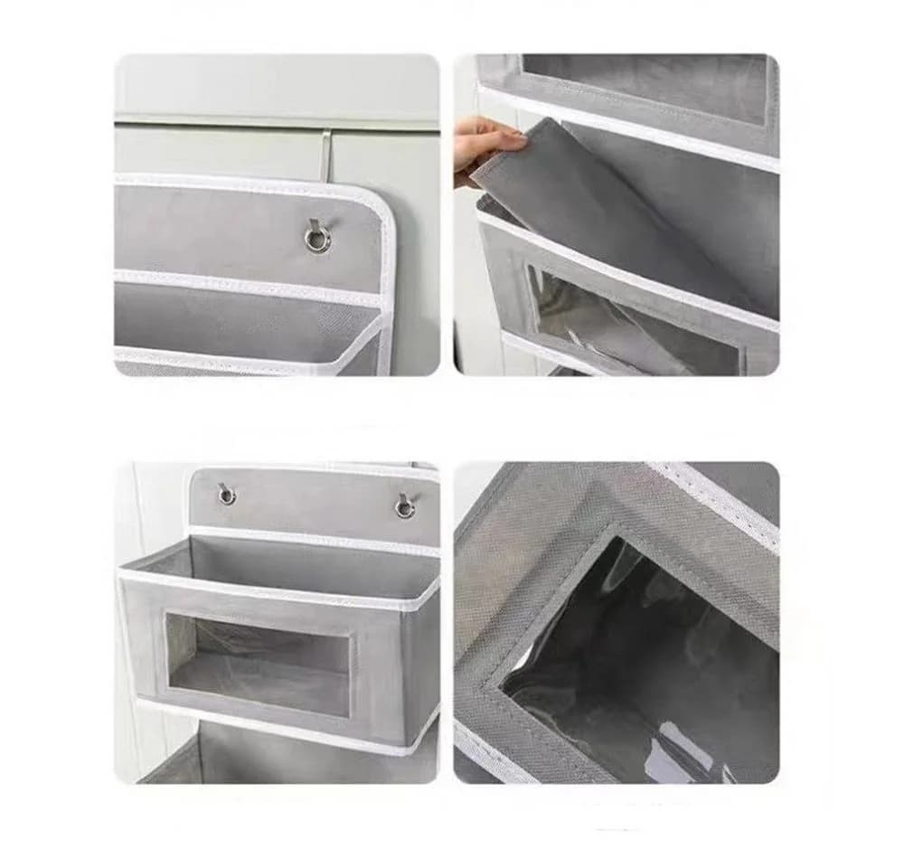 Ophy Hängeregal mit 5 Netztaschen Grau/Grün - Bild 5