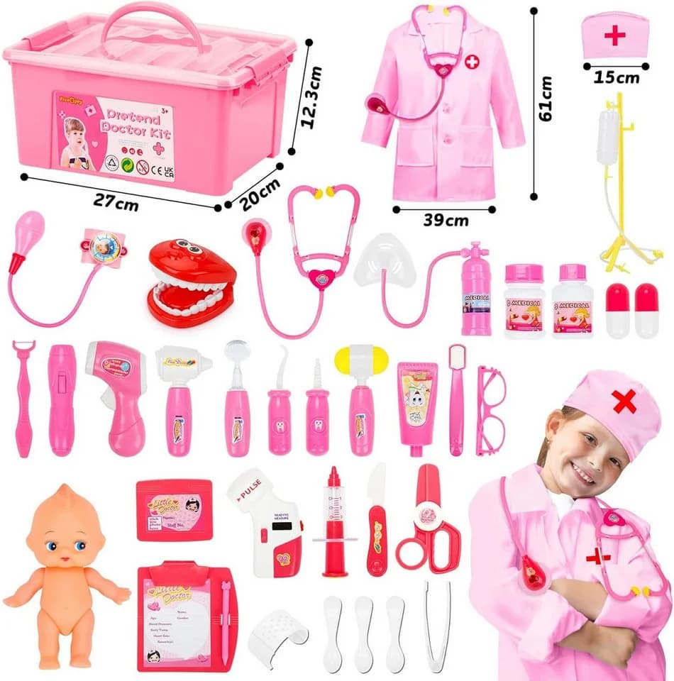 Ophy Spielzeug-Arztkoffer Rosa 34-teilig mit Licht- und Soundeffekten - Bild 3