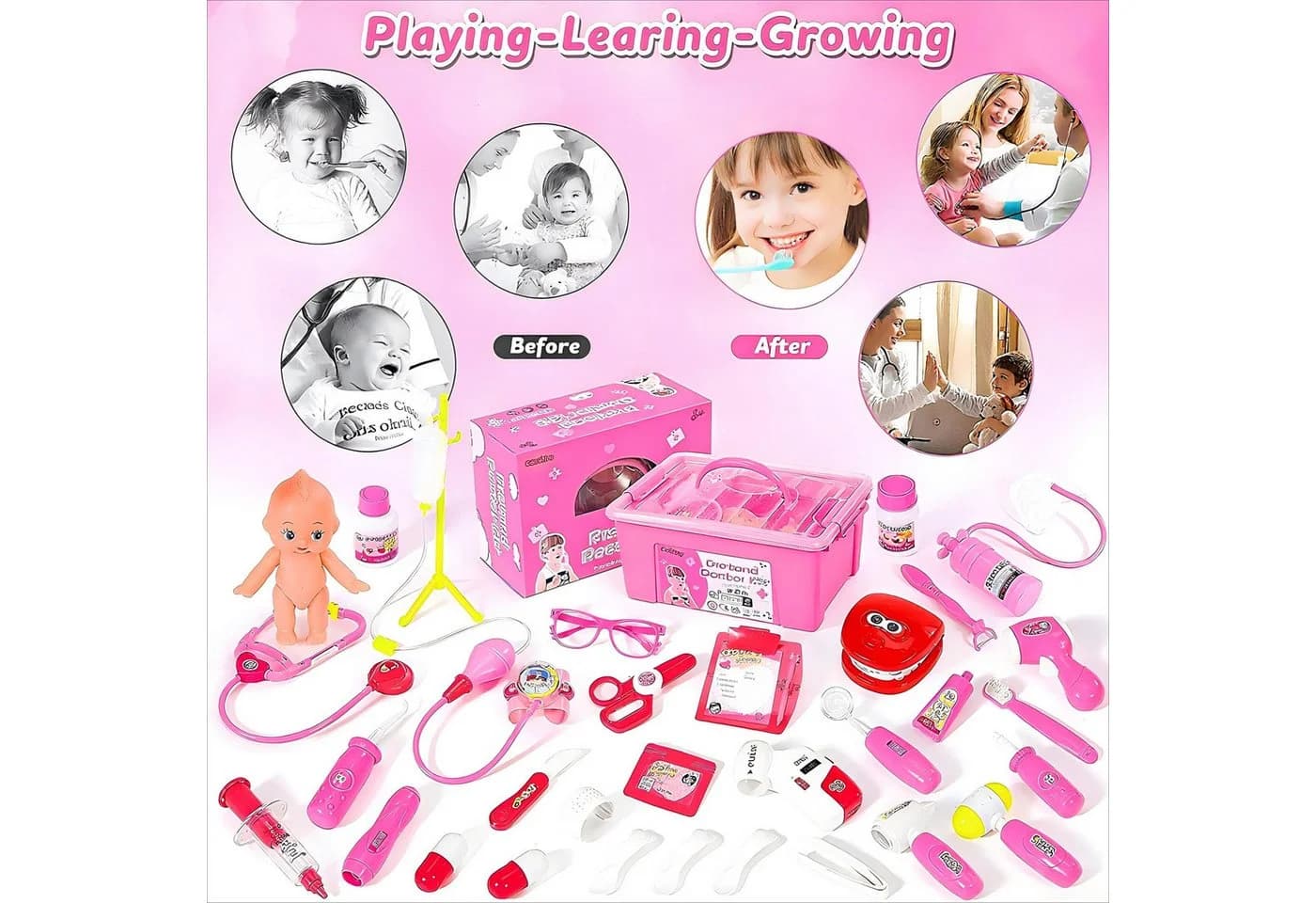 Ophy Spielzeug-Arztkoffer Rosa 34-teilig mit Licht- und Soundeffekten - Bild 5