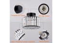 POPOLIC Pendelleuchte Kristall Schwarz Glas E27 Bild 5
