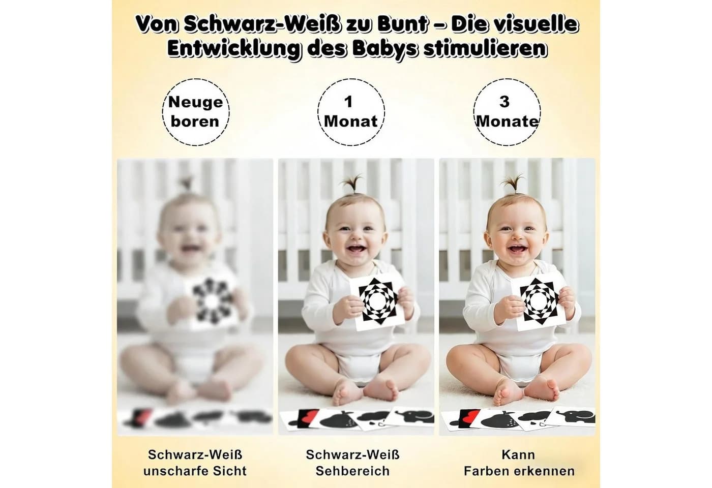 Ophy Lernspielzeug Kontrastkarten-Box 29-teilig Schwarz-Rot Montessori - Bild 3