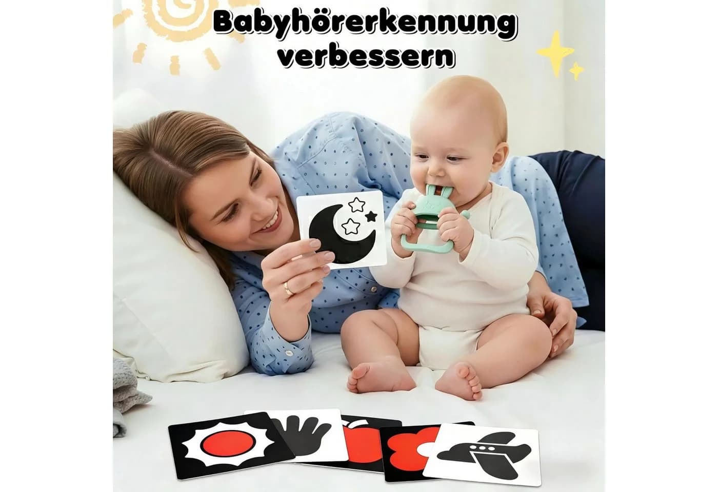 Ophy Lernspielzeug Kontrastkarten-Box 29-teilig Schwarz-Rot Montessori - Bild 5