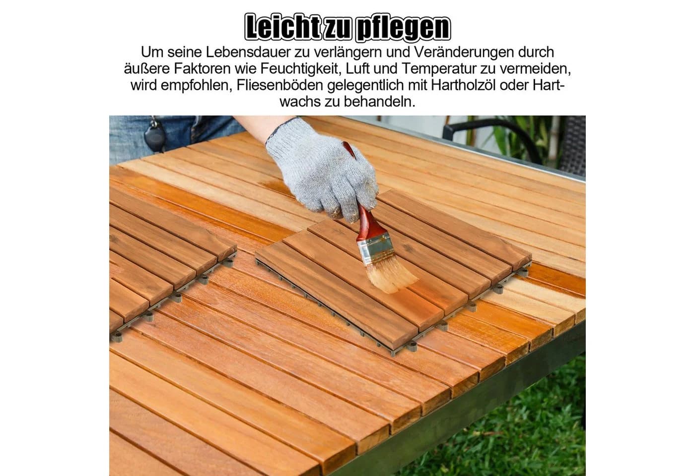 Clanmacy Terrassenfliesen Akazienholz Stecksystem - Bild 4