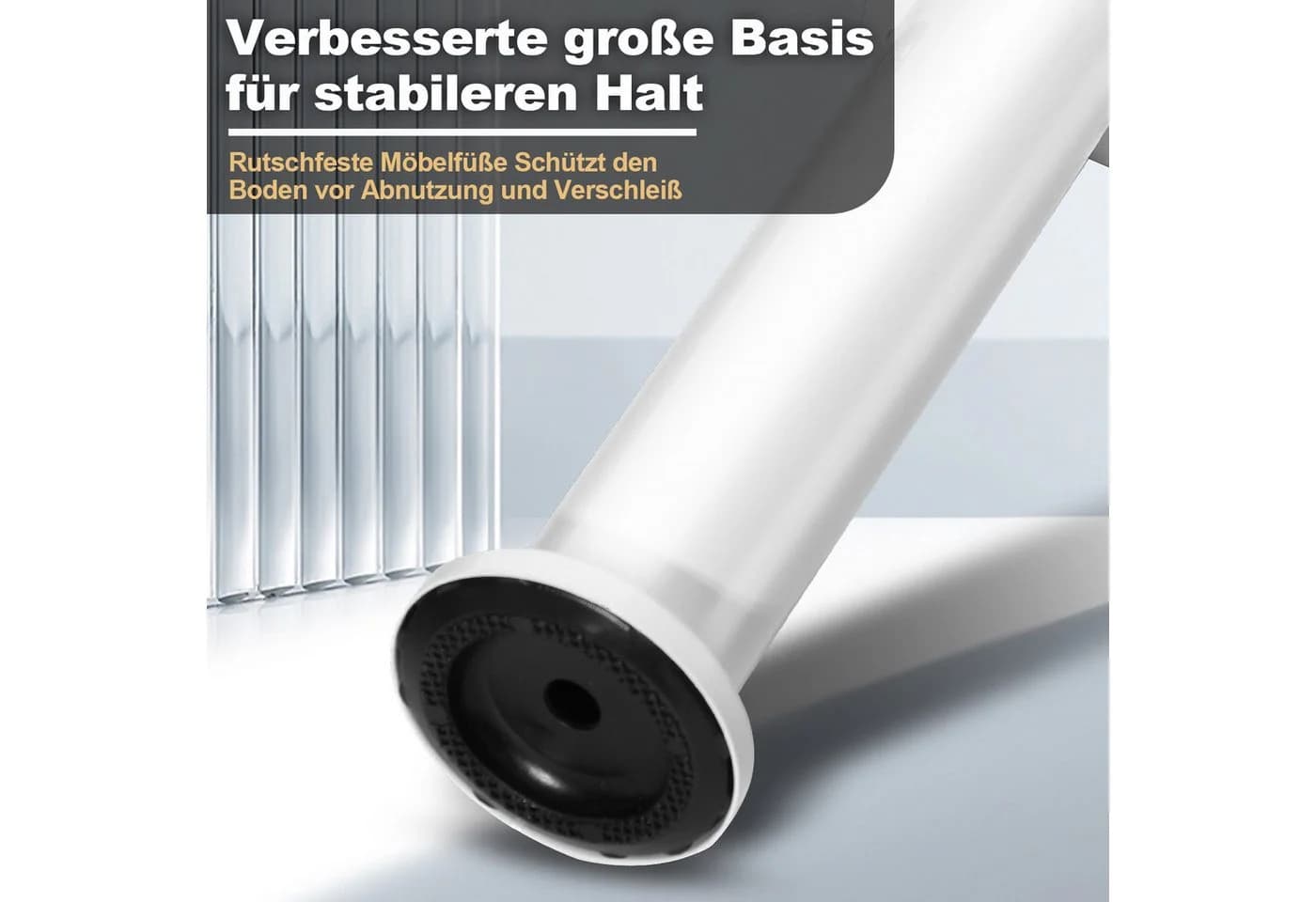 Clanmacy Möbelfuß 4X Möbelfüße 12-18cm Dehnbar Weiß Verstellbar Hotel Sockelfüße - Bild 4