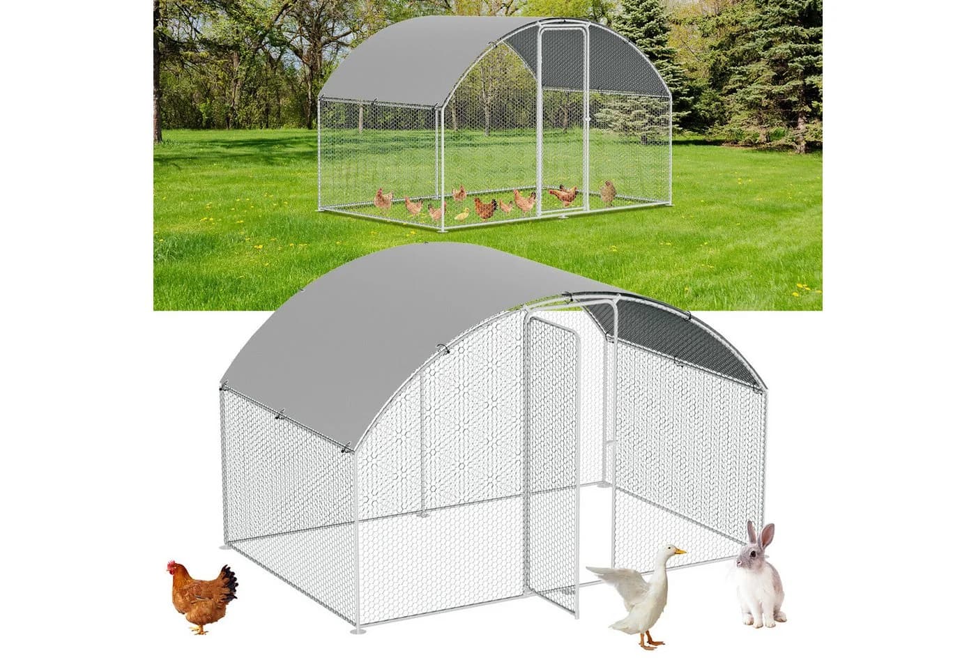 Clanmacy Hühnerstall Kuppeldach 3x2x2m Outdoor Geflügelstall - Bild 2