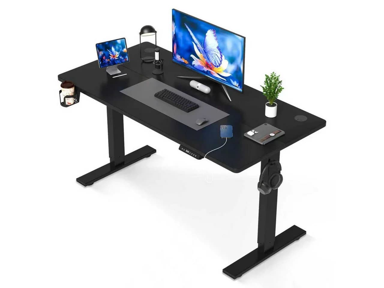 HOMAVO Höhenverstellbarer Schreibtisch mit Memory-Funktion & USB-Anschluss - Bild 2