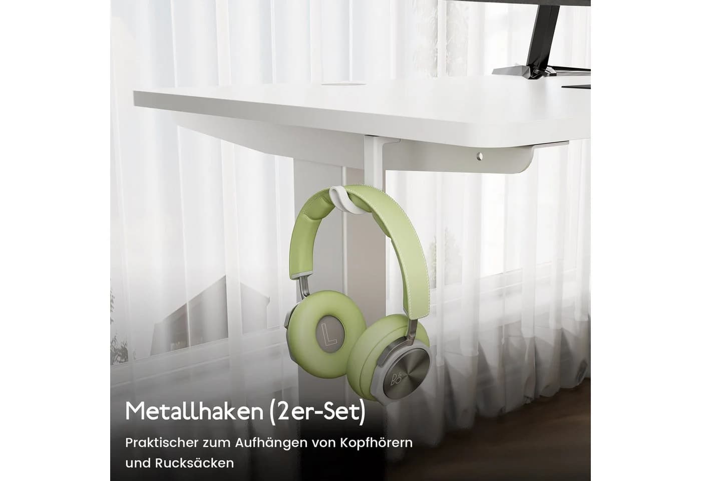 HOMAVO Elektrischer Schreibtisch Weiß Höhenverstellbar mit Memory-Funktion - Bild 4