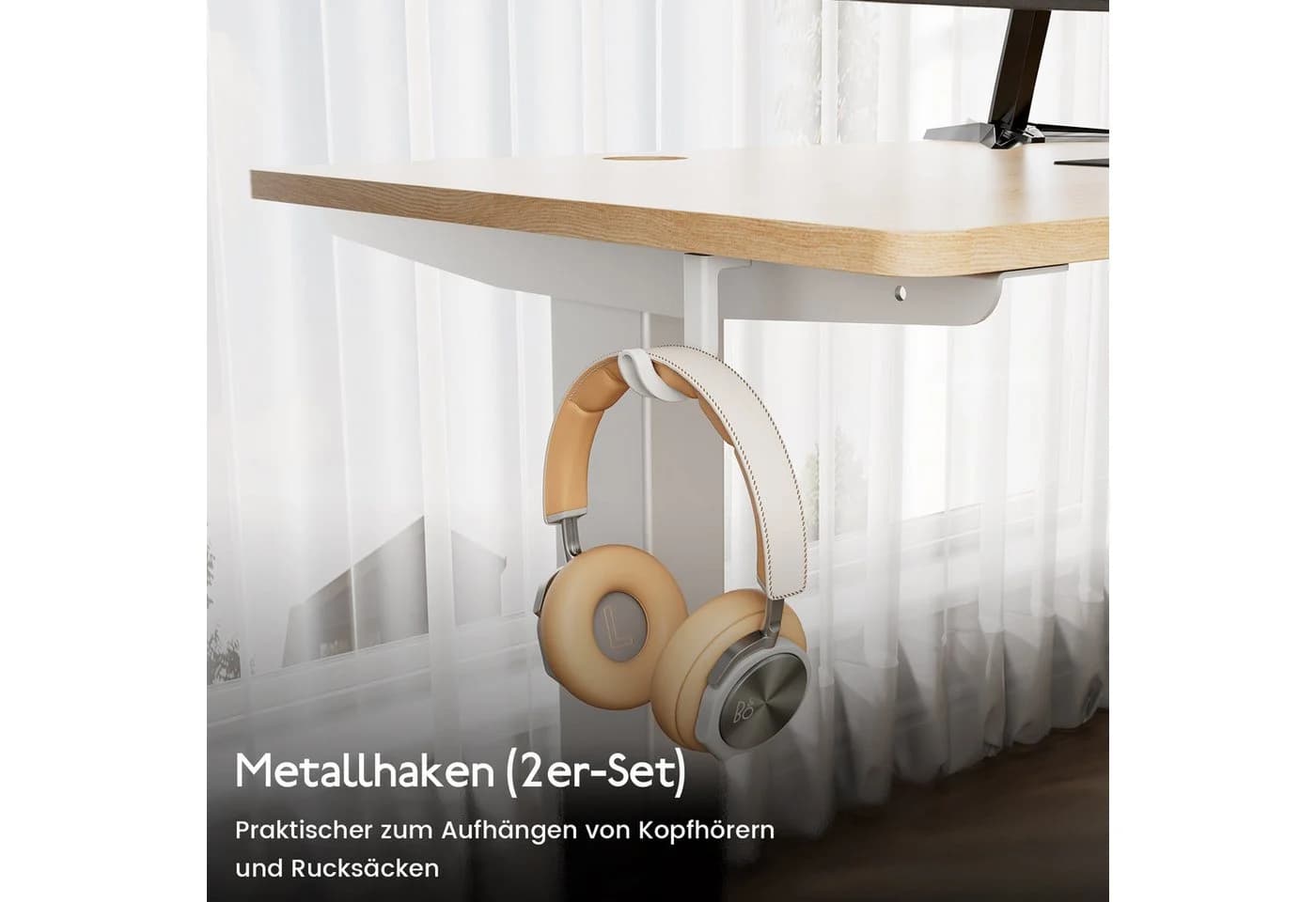 HOMAVO Elektrisch Höhenverstellbarer Schreibtisch Braun - Bild 4