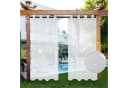 Sunicol Outdoorgardine Weiß Wetterfest mit Ösen Transparent Voile Bild 2